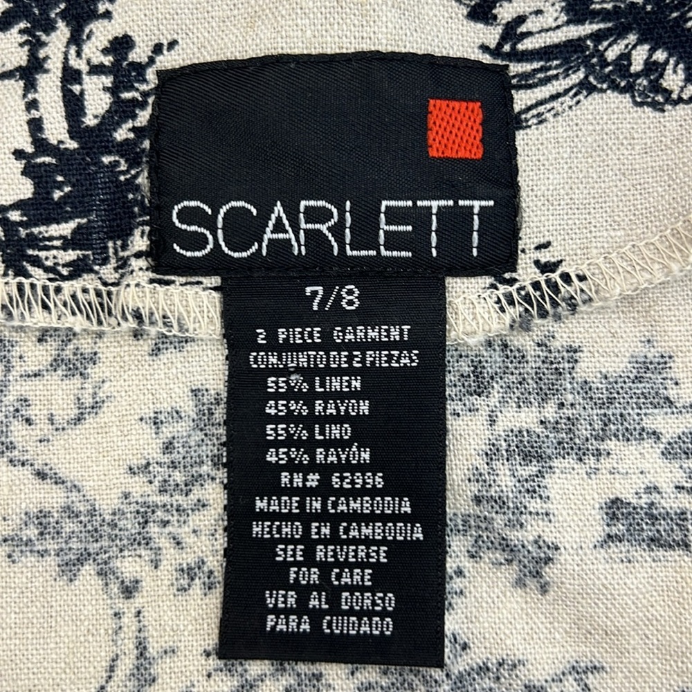 Scarlett Women’s Sleeveless Top Side Zip Linen Blend  - SZ: 7/8 - Picture 6 of 7